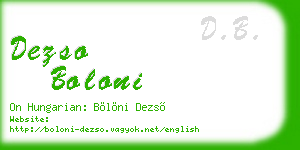 dezso boloni business card