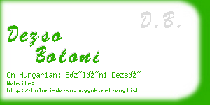 dezso boloni business card